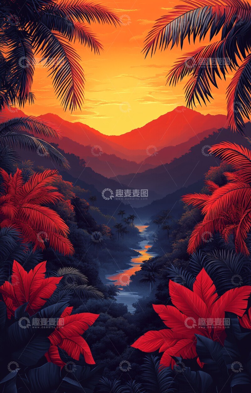 高清大图下载【趣麦麦图】草原河谷设计图