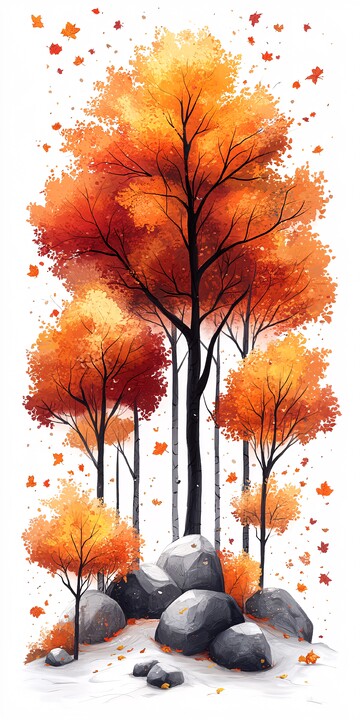 秋树叶子多秋树叶子卡通1