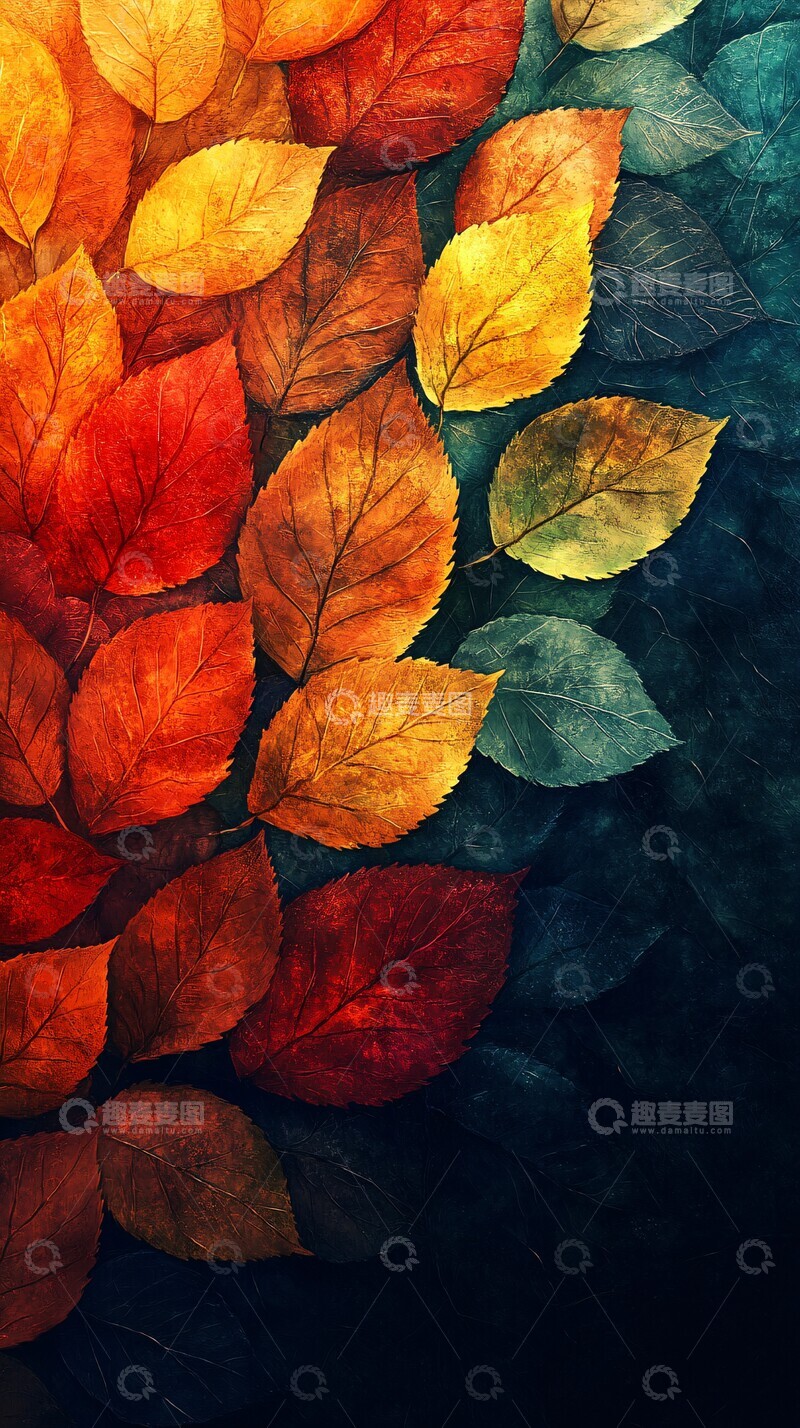 高清大图下载【趣麦麦图】夏绿转秋金夏绿秋金颜色1