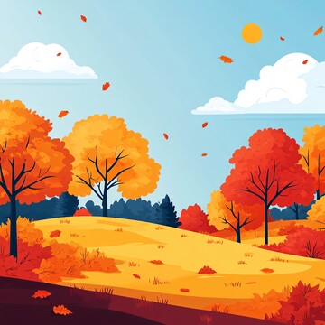 秋日树林秋日树林橙色1