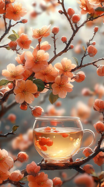 桂花茶香桂花茶叶桃花1