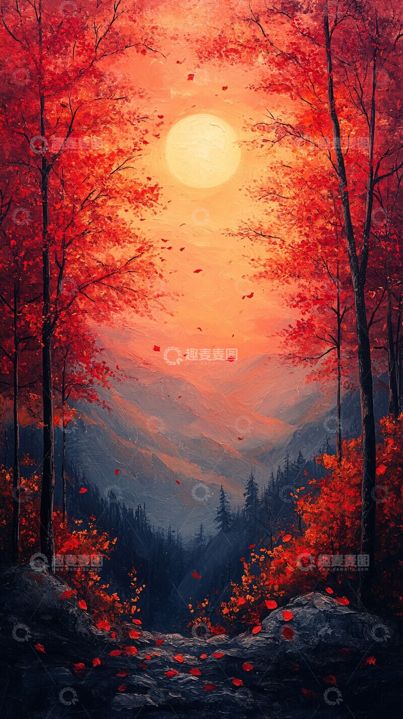 高清大图下载【趣麦麦图】秋日夕阳景秋日夕阳景色1