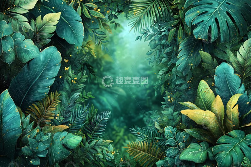 高清大图下载【趣麦麦图】森林叶影森林边缘背景