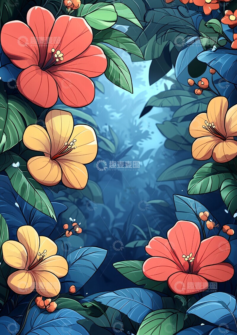 高清大图下载【趣麦麦图】花卉图案毕业证书1