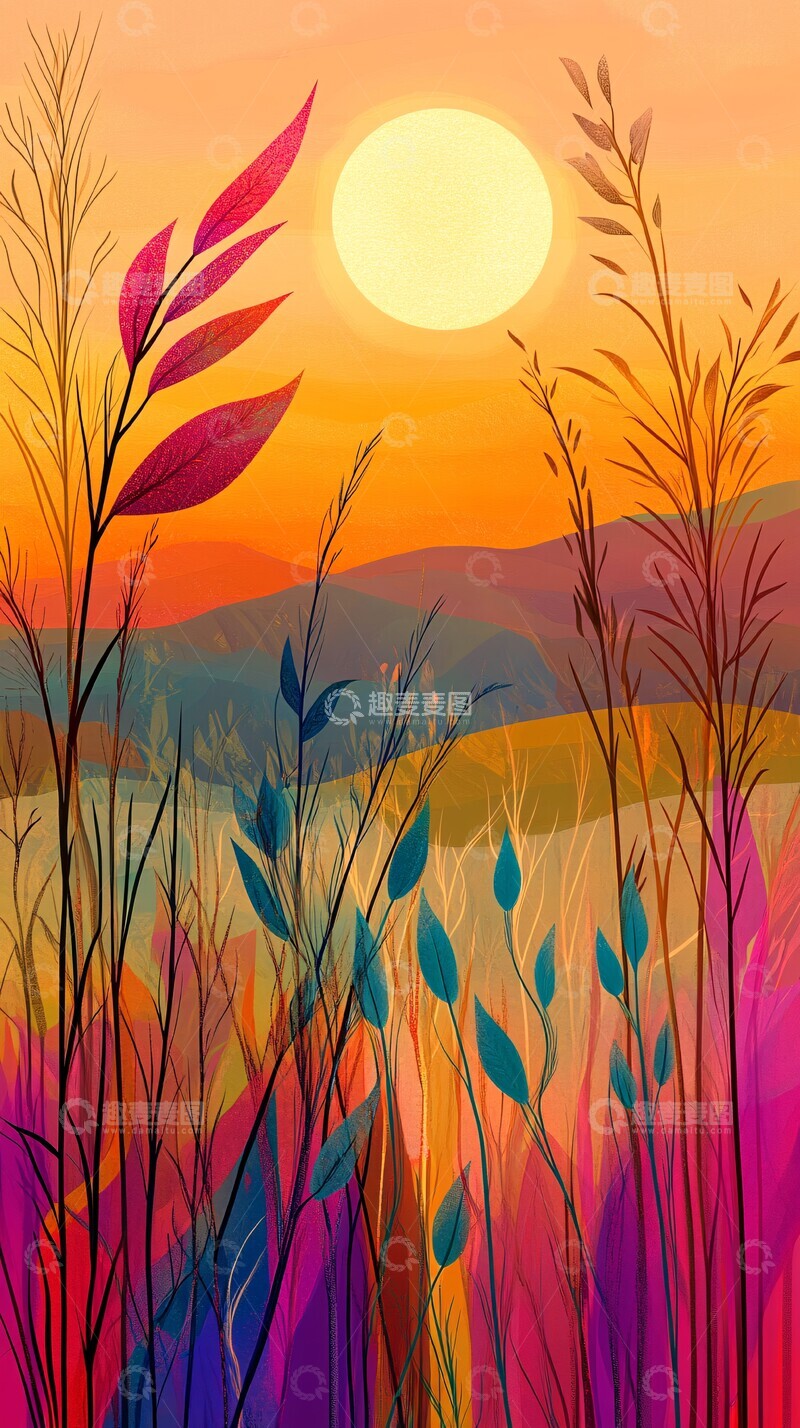 高清大图下载【趣麦麦图】-日出山间水流动