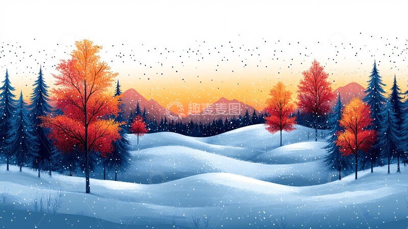 高清大图下载【趣麦麦图】冬日庆典图冬日庆典雪景