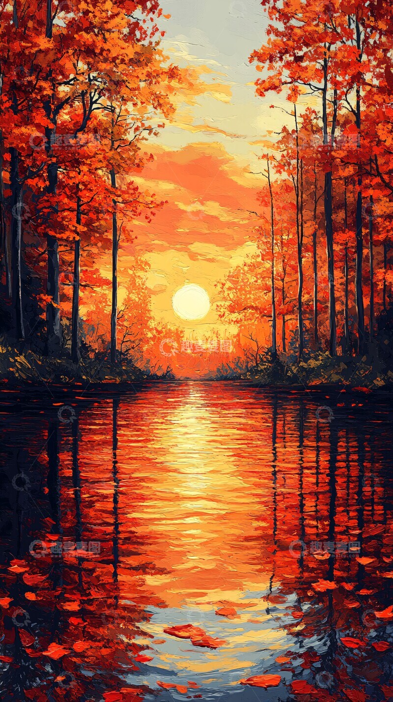 高清大图下载【趣麦麦图】秋日夕阳景秋日夕阳景色