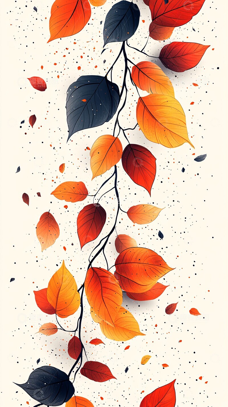 高清大图下载【趣麦麦图】秋叶散落秋叶散落橙色