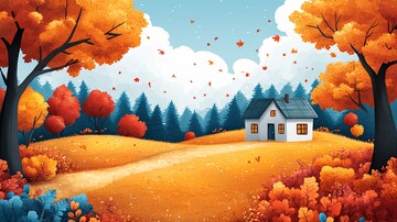 秋季卡通儿童场景