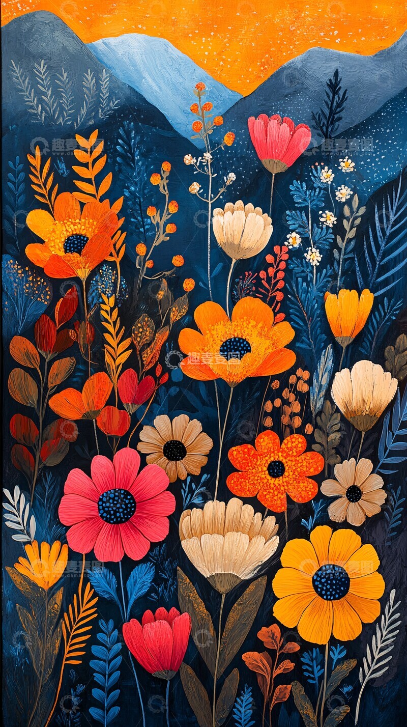 高清大图下载【趣麦麦图】抽象花朵的绚丽景观