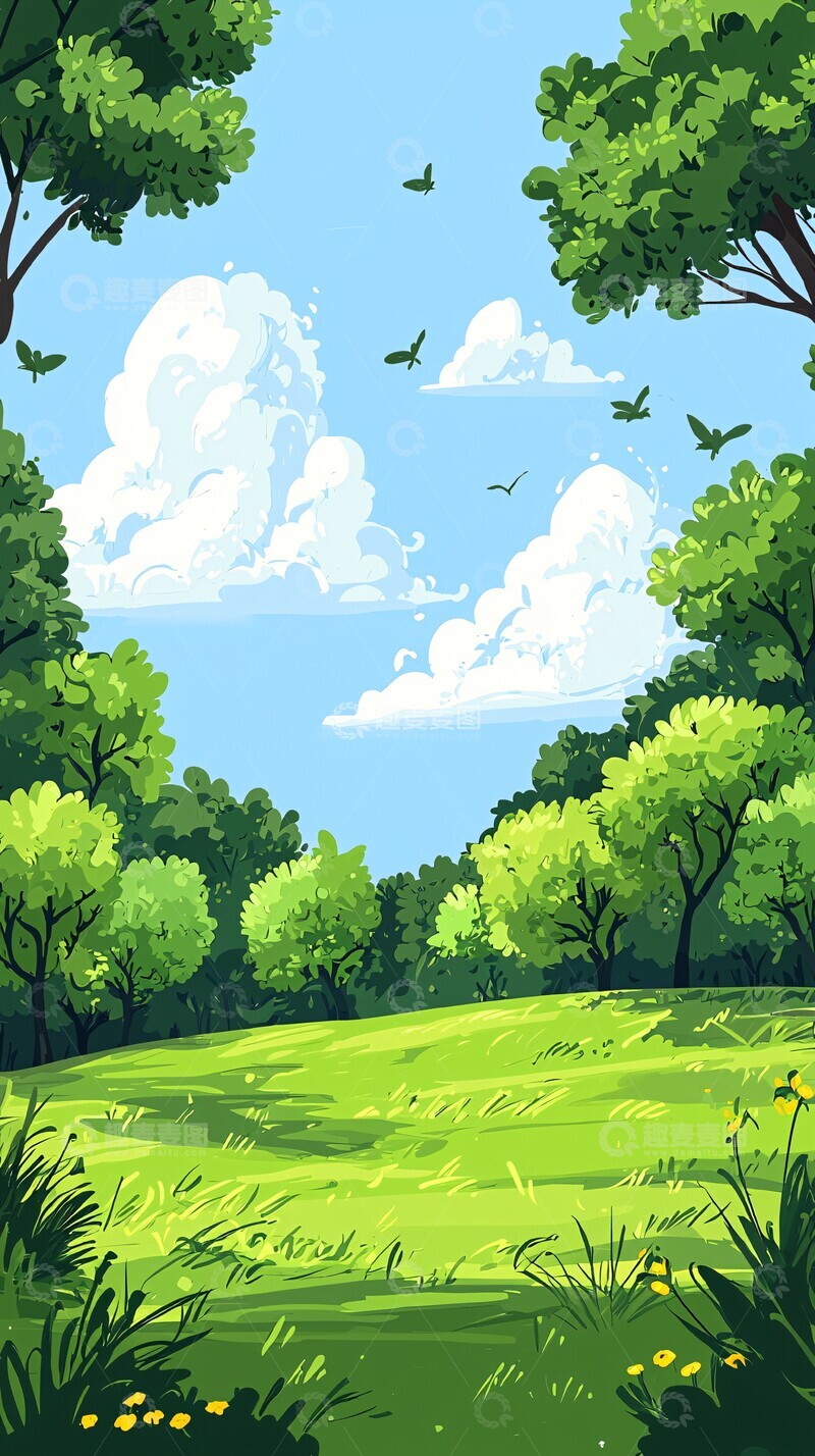 高清大图下载【趣麦麦图】绿叶草地阳光自然森林1