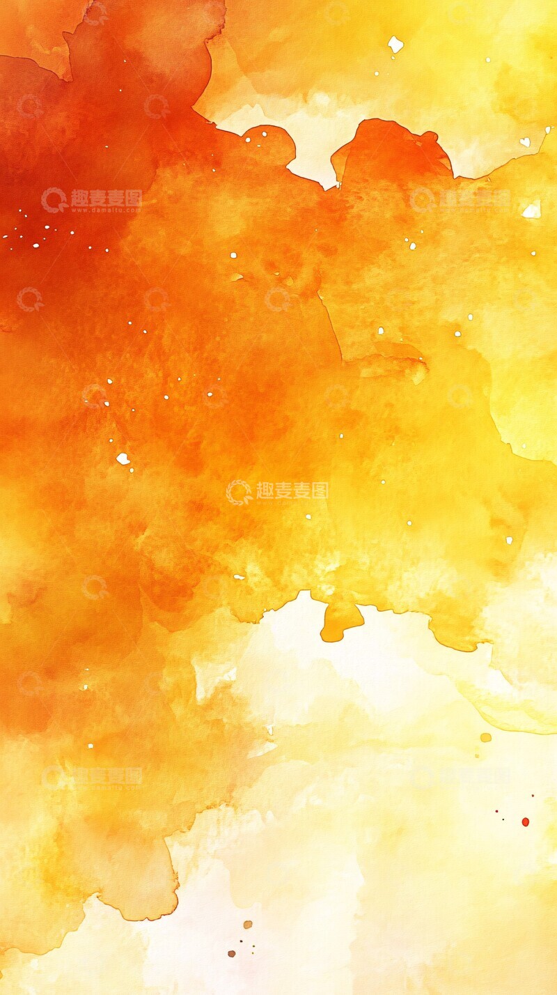 高清大图下载【趣麦麦图】暖黄水彩细节