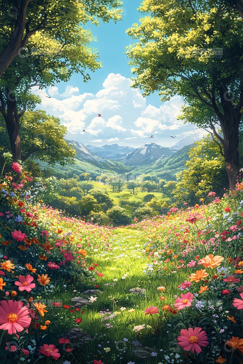 高清大图下载【趣麦麦图】花园中的小矮人1