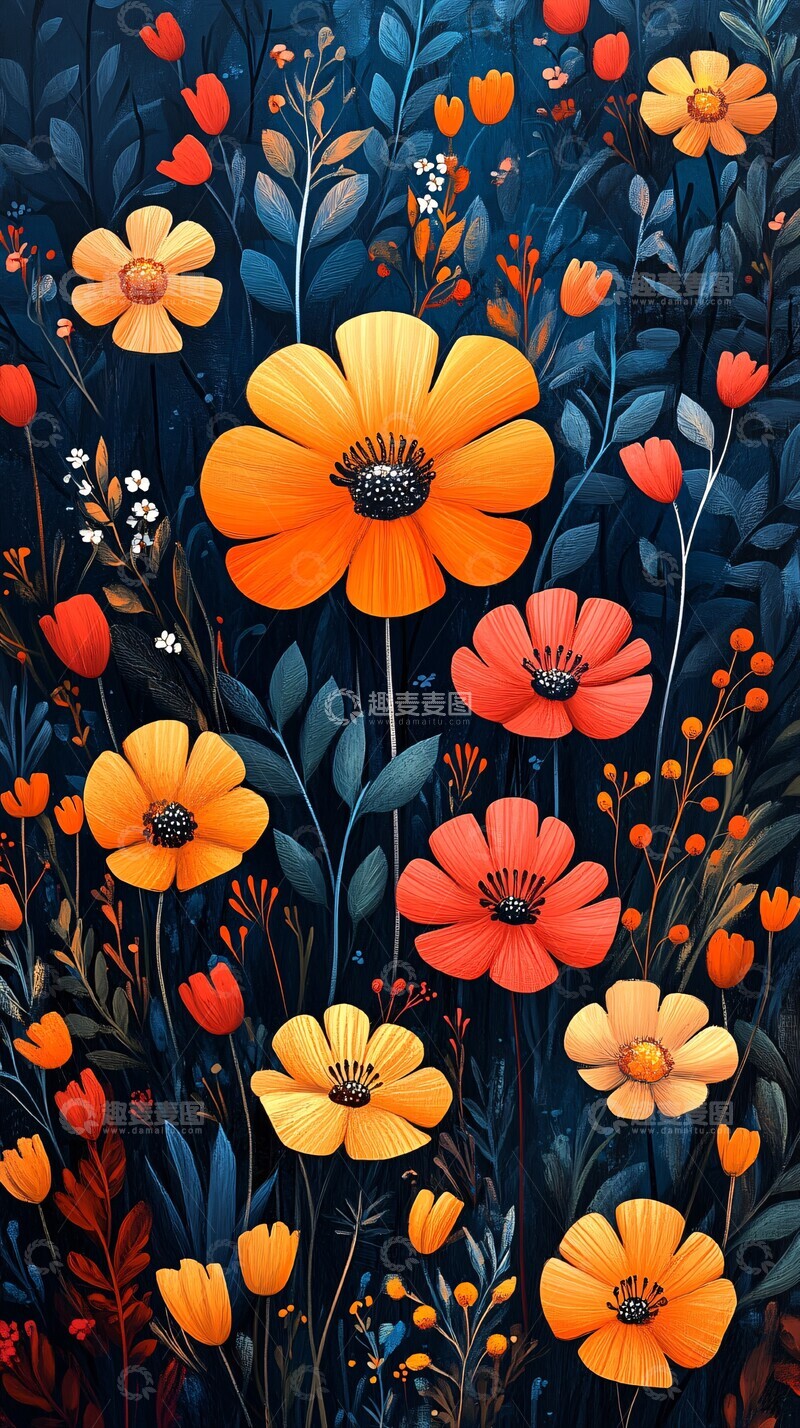 高清大图下载【趣麦麦图】-抽象花朵的绚丽景观1