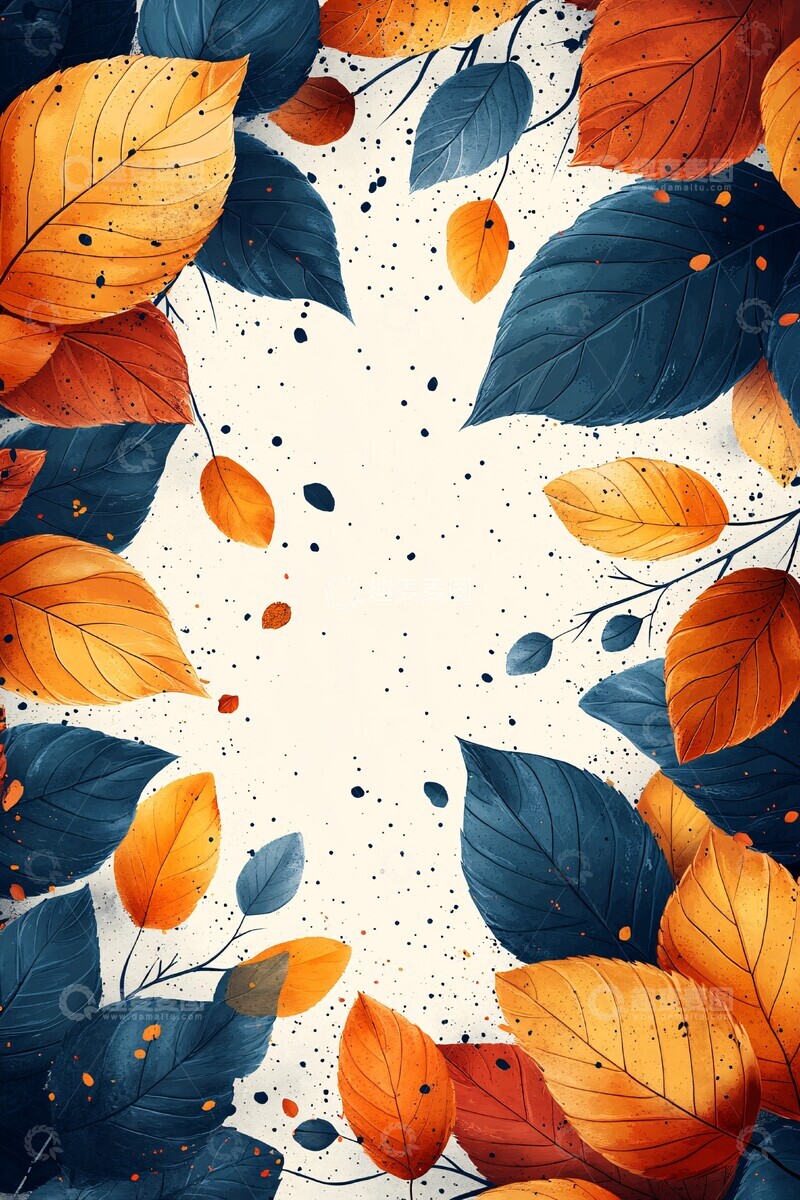高清大图下载【趣麦麦图】秋叶背景设计