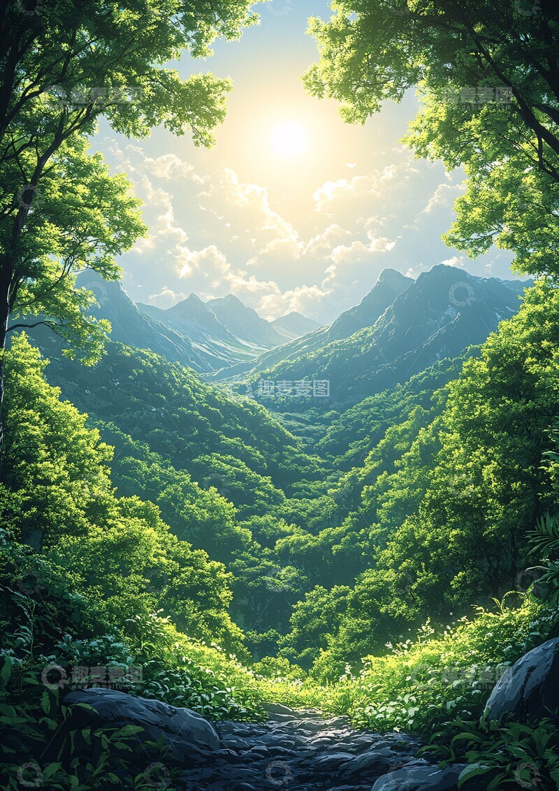 高清大图下载【趣麦麦图】森林山坡背景