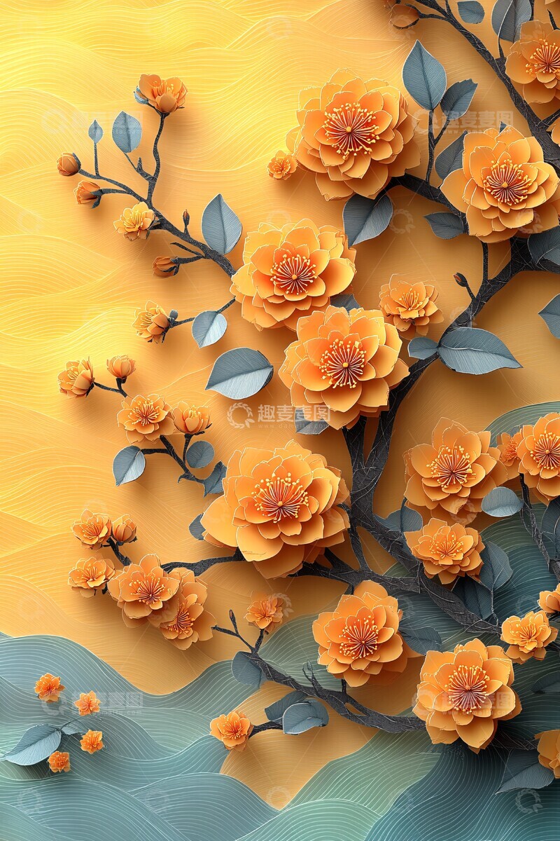 高清大图下载【趣麦麦图】桂花剪纸中秋海报