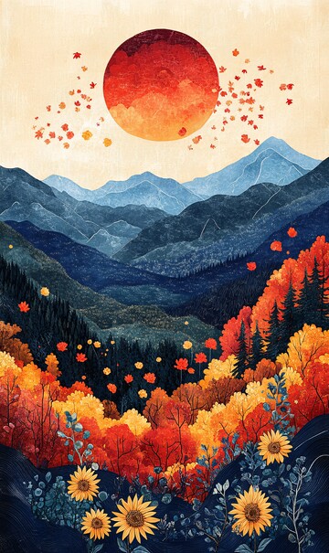 夏秋交接图夏天秋天阳光