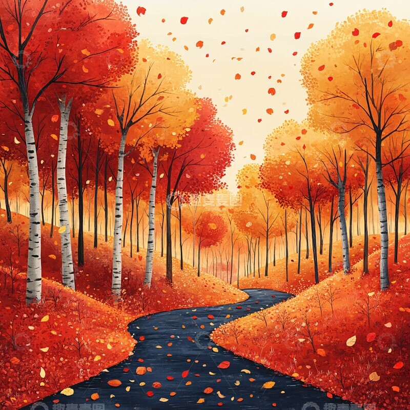 高清大图下载【趣麦麦图】树林秋色树林秋色树木1