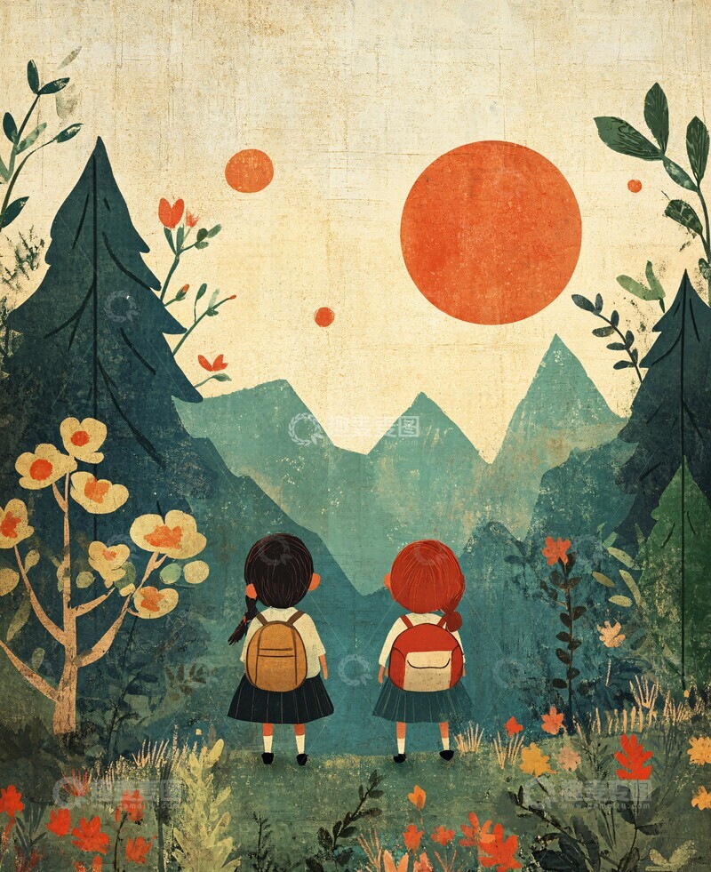 高清大图下载【趣麦麦图】儿童好友背景图1