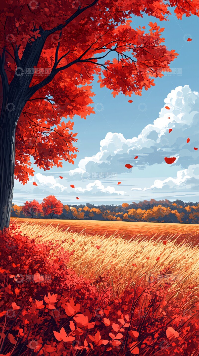 高清大图下载【趣麦麦图】初秋田野初秋田野天空