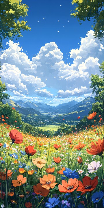 蓝天花海蓝天花海花朵