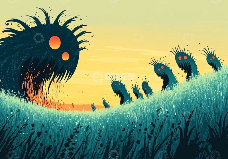 高清大图下载【趣麦麦图】作物与害虫作物害虫平面1