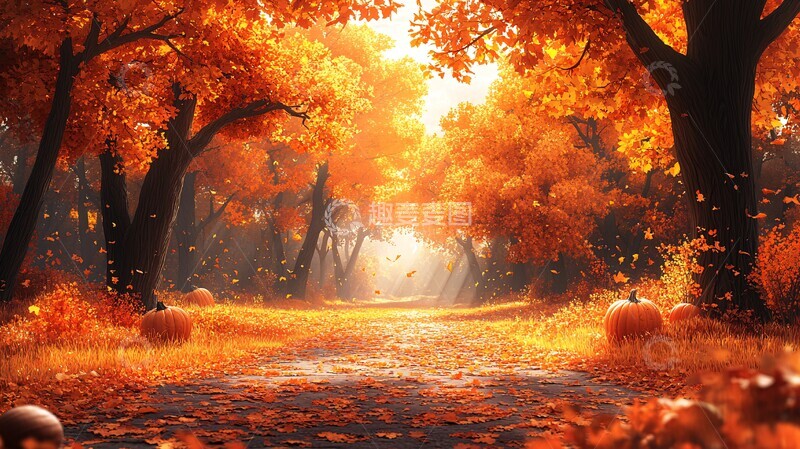 高清大图下载【趣麦麦图】秋叶丰硕大地2