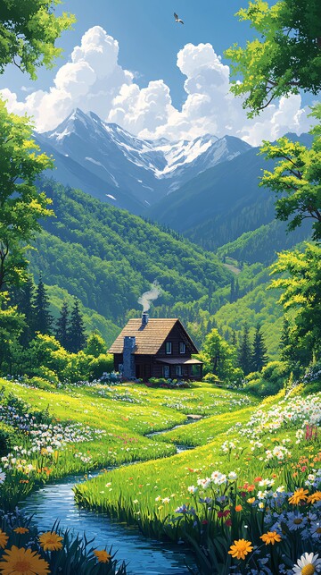 春日山野风景图1