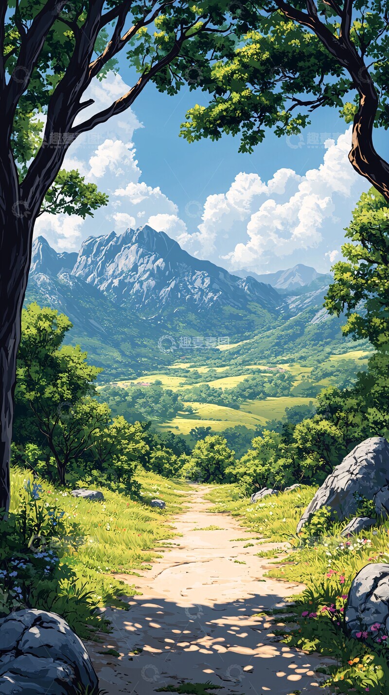 高清大图下载【趣麦麦图】平原树影平原森林叶子