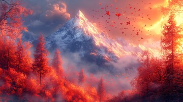 秋山落叶落叶风格景观1