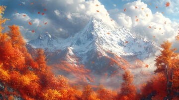 秋山落叶落叶风格景观