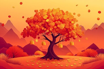 金色招财树新年1