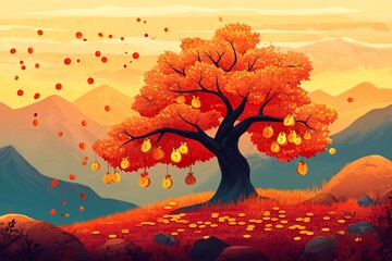 金色招财树新年2