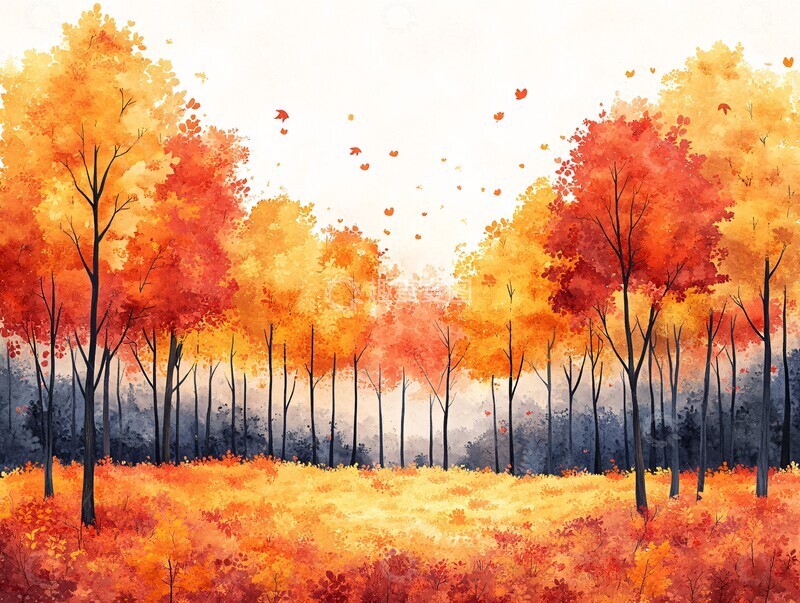高清大图下载【趣麦麦图】森林中的橙黄色彩1