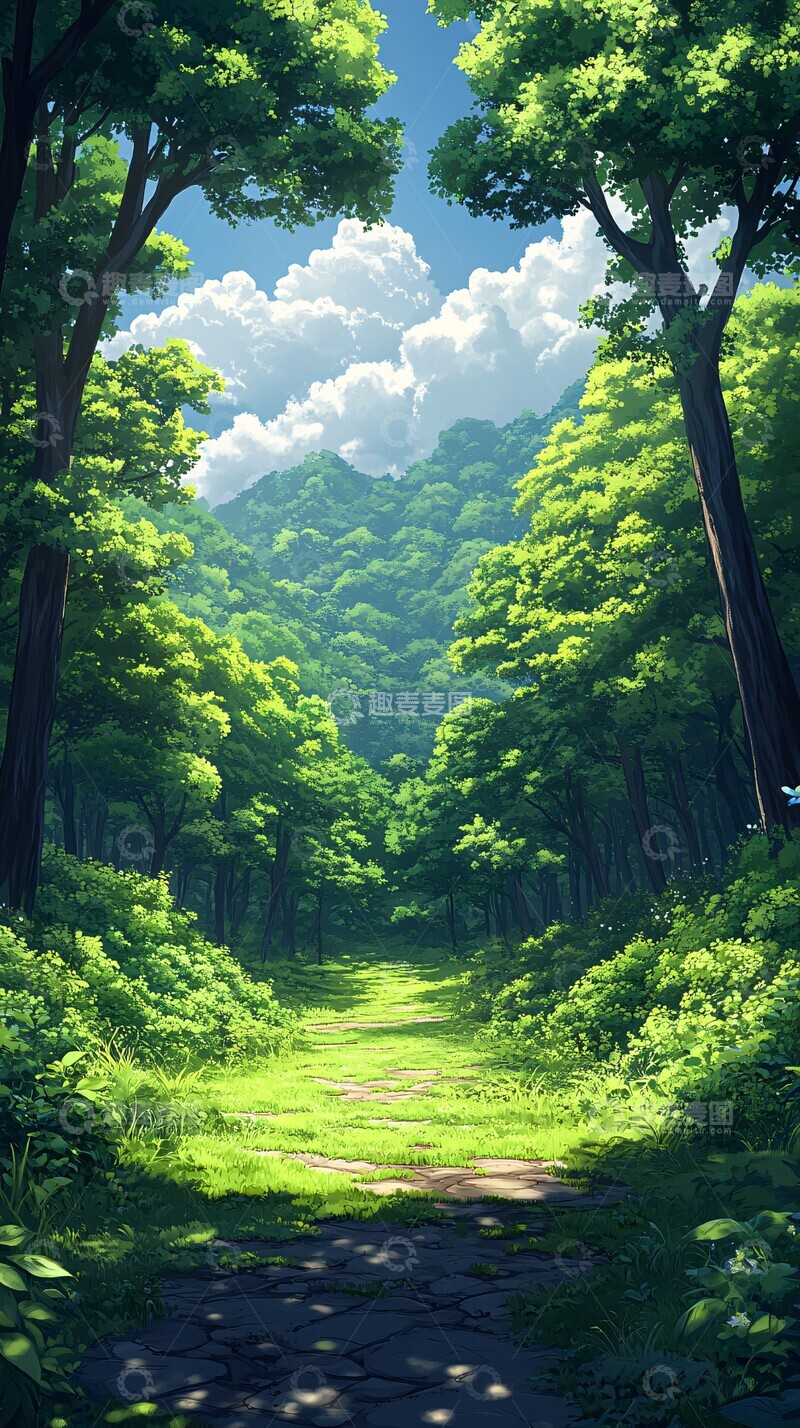 高清大图下载【趣麦麦图】森林游戏背景1