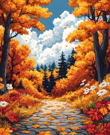 秋日森林儿童背景