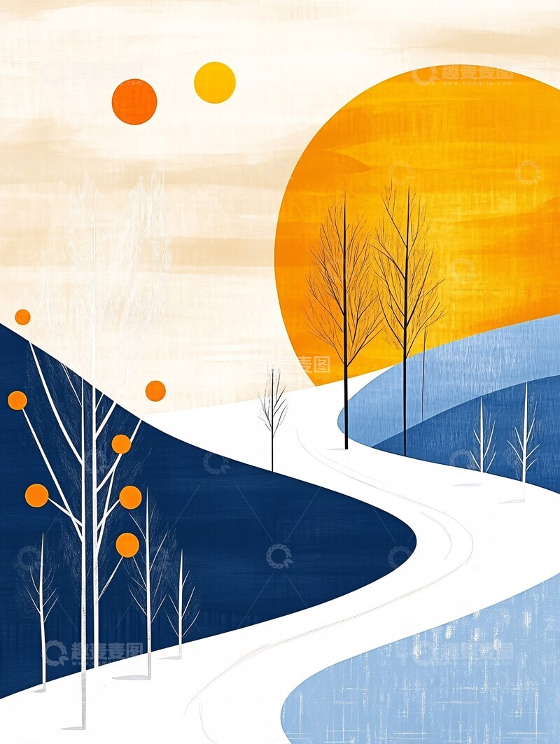 高清大图下载【趣麦麦图】冬日简约风景