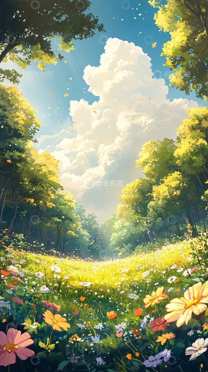 高清大图下载【趣麦麦图】阳光下的花田3