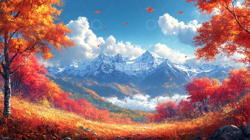 高清大图下载【趣麦麦图】秋日风景线秋日风景树木2