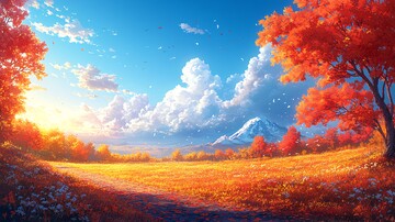 秋日风景线秋日风景树木