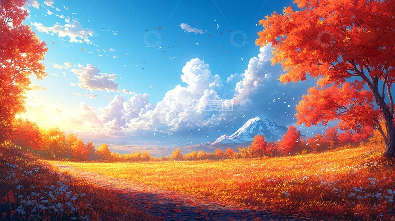 高清大图下载【趣麦麦图】秋日风景线秋日风景树木
