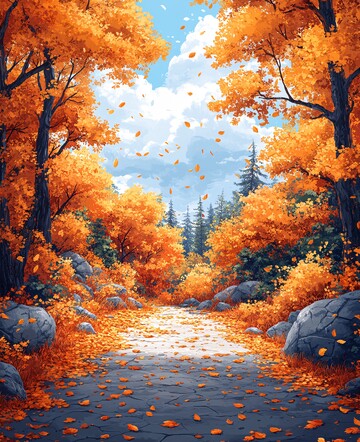 秋日森林儿童背景2