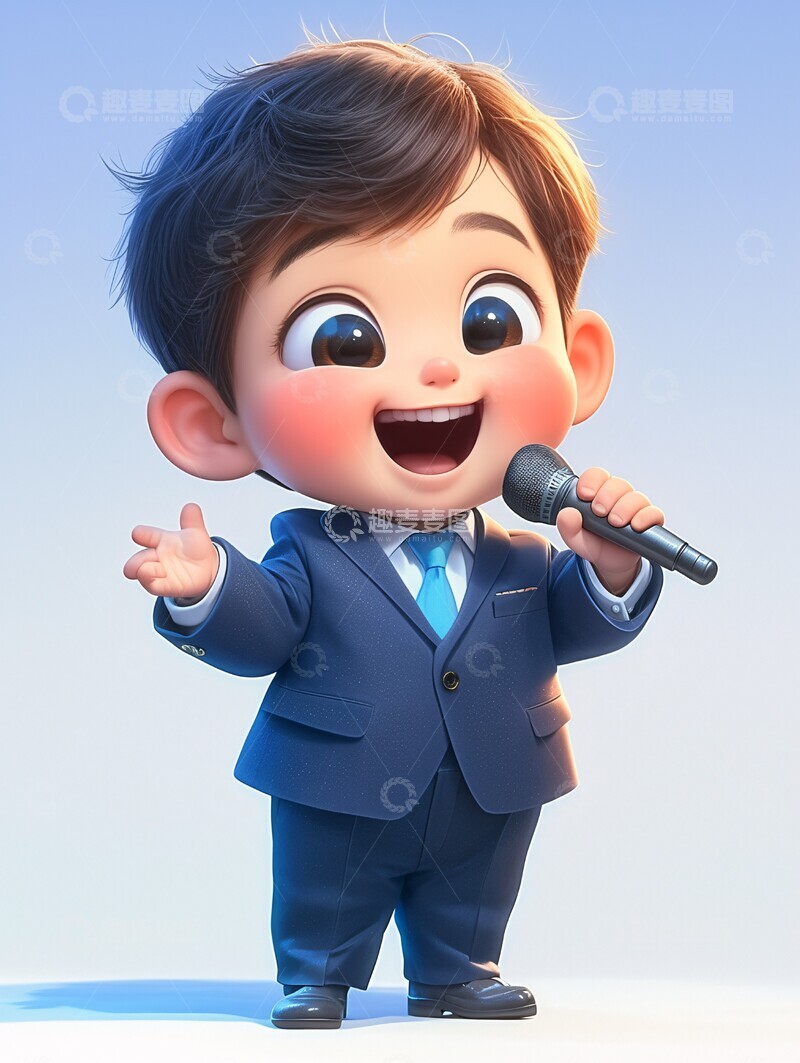 高清大图下载【趣麦麦图】小主持人舞台瞬间1