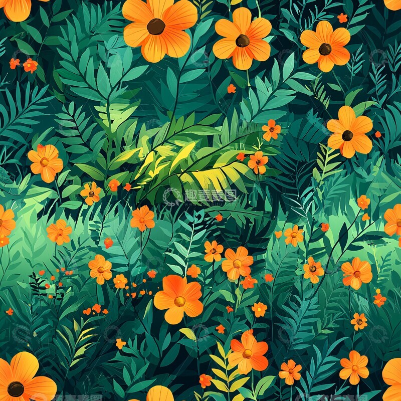 高清大图下载【趣麦麦图】绿色花朵风景