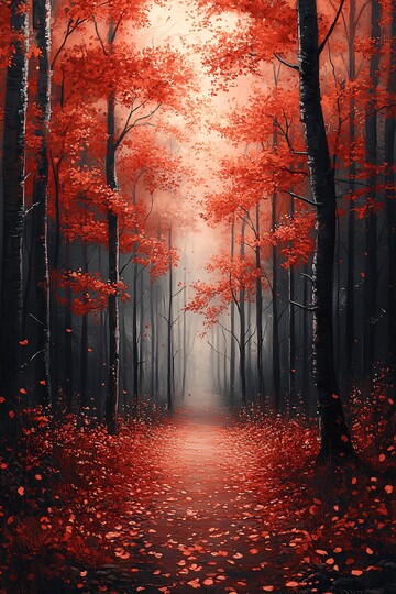 秋林花影三维深度细腻1