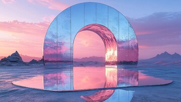 镜面圆门太空沙漠3