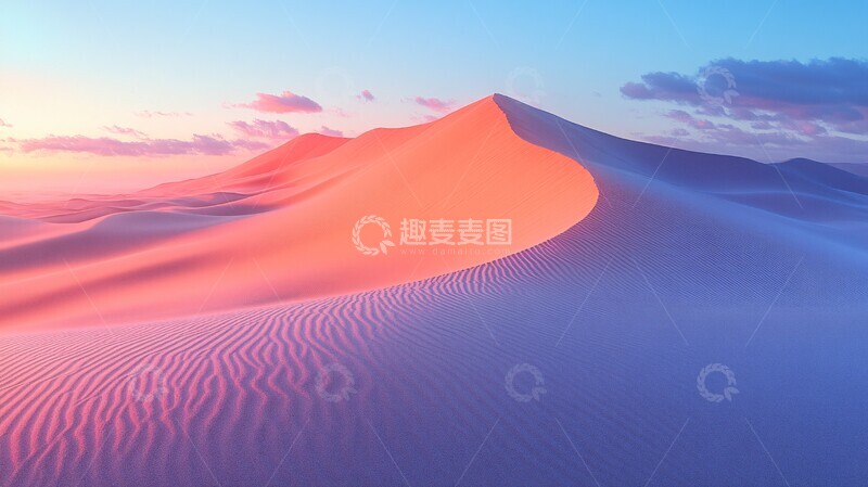 高清大图下载【趣麦麦图】粉色沙丘天空1