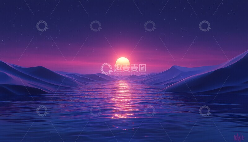 高清大图下载【趣麦麦图】无尽沙丘日暮时1