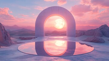 镜面圆门太空沙漠2